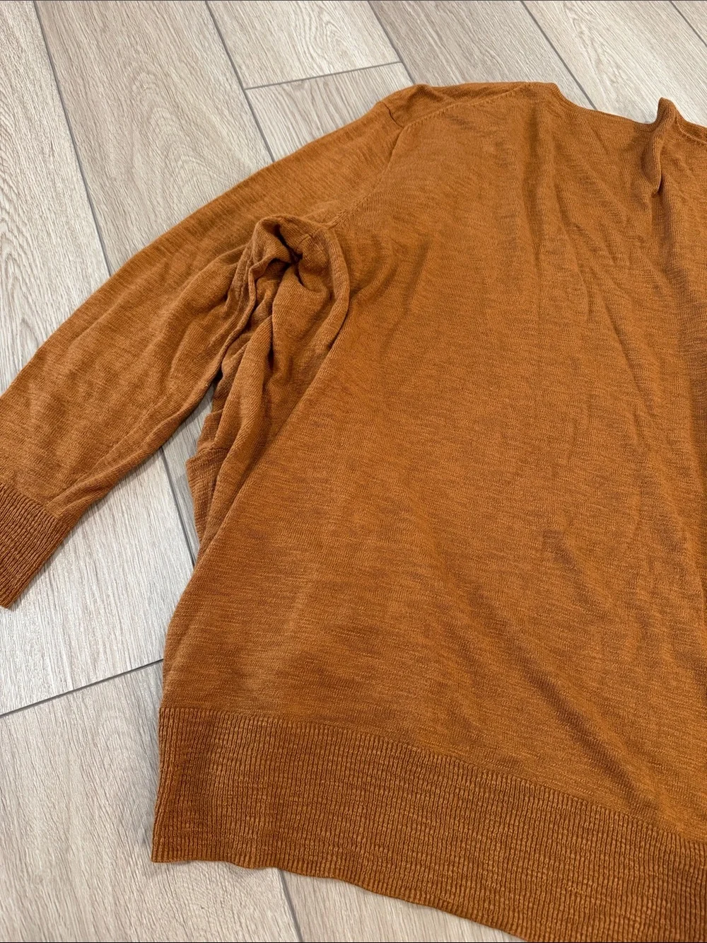 Madewell Burnt Orange Longline Cardigan Sweater Sz M Fall Academia